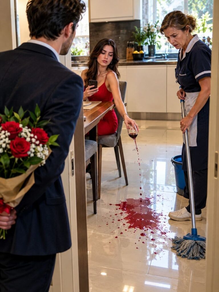 Trzy tygodnie przed naszym ślubem wróciłem do domu z bukietem kwiatów, żeby zrobić niespodziankę mojej narzeczonej. Nie spodziewałem się, że tego wieczoru zobaczę coś, co całkowicie zmieni moje zdanie o kobiecie, z którą miałem spędzić resztę życia.