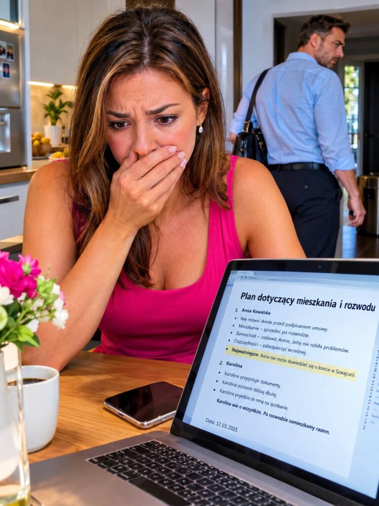 Mój mąż wyszedł rano do pracy i zostawił laptopa otwartego na kuchennym stole. Normalnie nawet bym go nie dotknęła. Nigdy nie sprawdzałam jego telefonu. Nie zaglądałam do jego wiadomości. Nie znałam jego haseł.